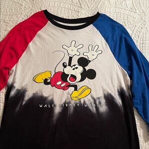 Disney Mickey Mouse Long Sleeve Tee - Red, Blue, Black